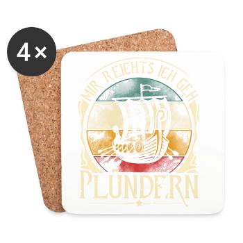 Mir Reichts Ich Geh Plündern Wikinger - Untersetzer (4er-Set) - Weiß - Vorne