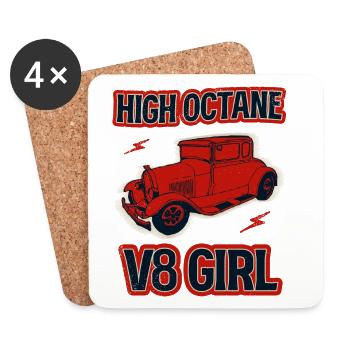High Octane V8 Girl - Coasters (set of 4) - white - Front