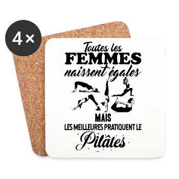 Les meilleures femmes pratiquent le pilates 1 - Dessous de verre (lot de 4) - blanc - Devant