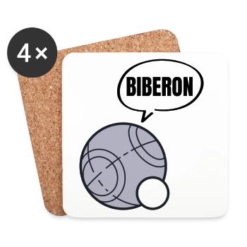 pétanque, fan de pétanque, bouliste - Dessous de verre (lot de 4) - blanc - Devant