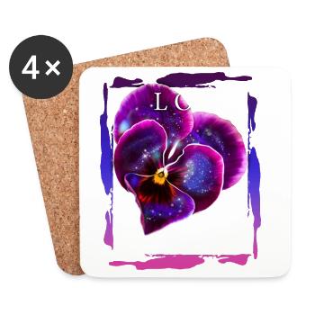 Love matters Blume Valentinstag Romantiker Spruch - Untersetzer (4er-Set) - Weiß - Vorne