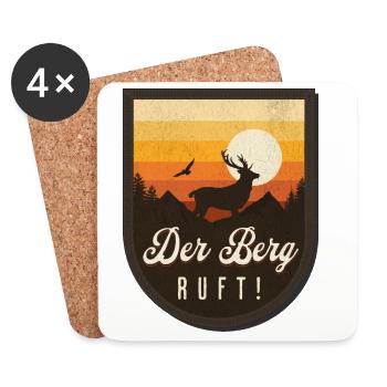 Der Berg ruft Bergwanderer Berge wandern - Untersetzer (4er-Set) - Weiß - Vorne