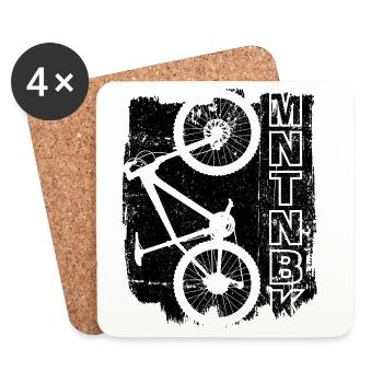 MTNBK Mountain Bike Line Art - Coasters (set of 4) - white - Front