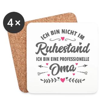 Lustiger Spruch Oma Ruhestand Rentnerin Geschenk - Untersetzer (4er-Set) - Weiß - Vorne