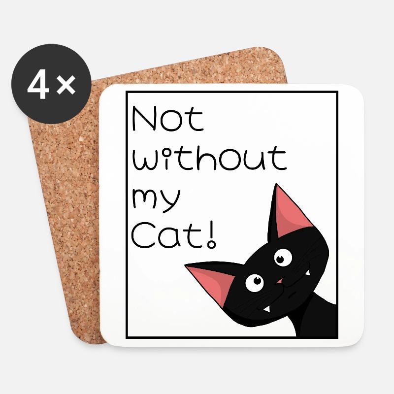 Nicht ohne meine Katze - Untersetzer (4er-Set) - Weiß