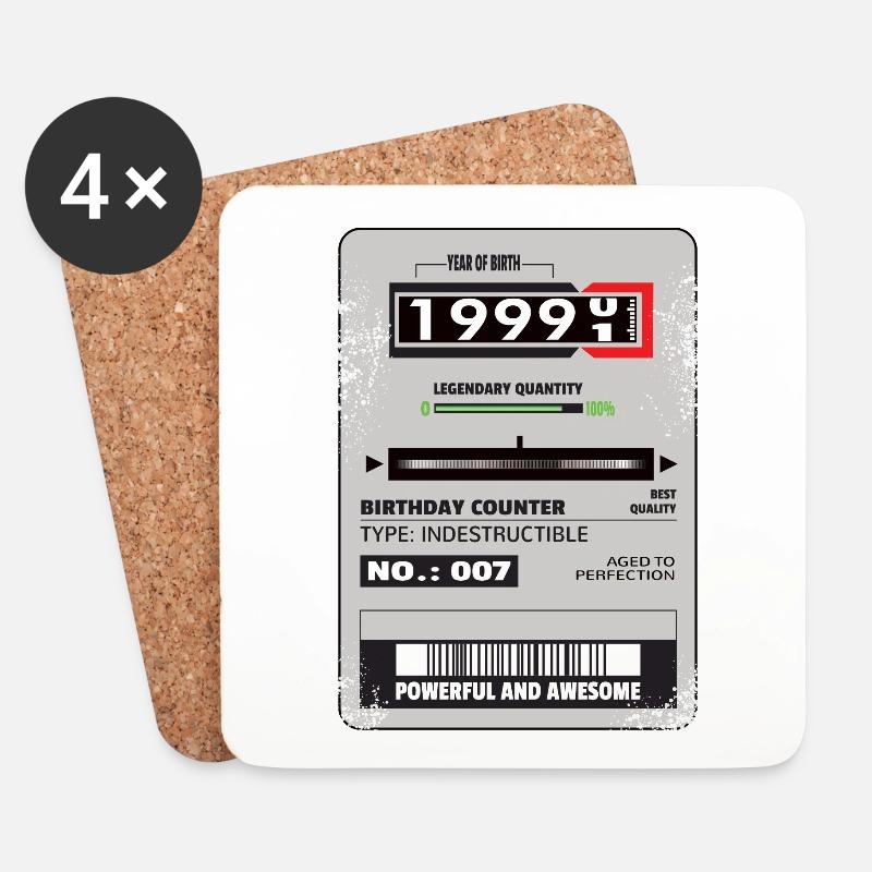 Drehstromzähler Geburtstag 1999 Geschenk - Untersetzer (4er-Set) - Weiß