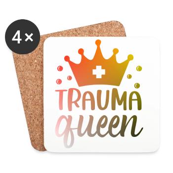 Trauma Queen Krankenschwester - Untersetzer (4er-Set) - Weiß - Vorne