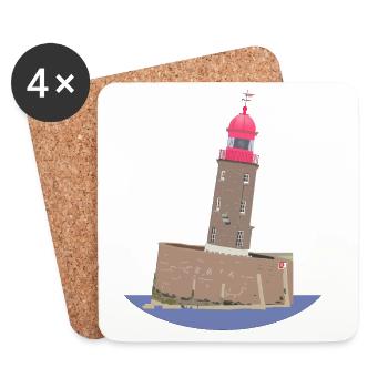 The leaning tower of Bremerhaven without text - Coasters (set of 4) - white - Front