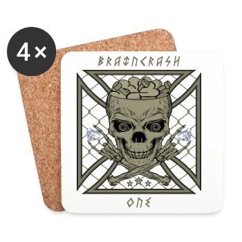 Brain Crash One - Coasters (set of 4) - white - Front