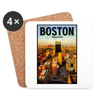 Boston Cityscape - Coasters (set of 4) - white - Front