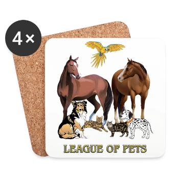 league of pets 006 - Coasters (set of 4) - white - Front