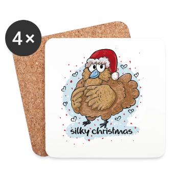 Silky Christmas - Coasters (set of 4) - white - Front