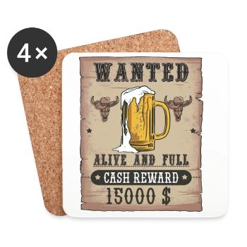 La bière voulait un design amusant pour les buveurs de bière - Dessous de verre (lot de 4) - blanc - Devant