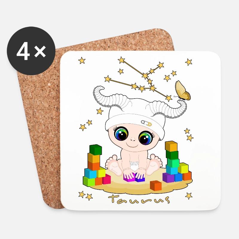sternzeichen_taurus - Coasters (set of 4) - white