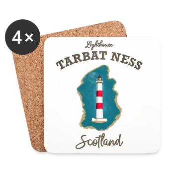 Schottland ,Lighthouse, Tarbat Ness, Nordsee - Untersetzer (4er-Set) - Weiß - Vorne