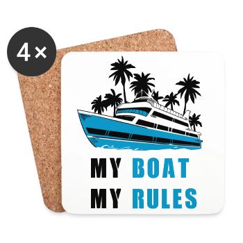 My boat my rules - Coasters (set of 4) - white - Front