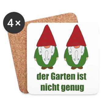 Gartenzwerge lustig - Untersetzer (4er-Set) - Weiß - Vorne