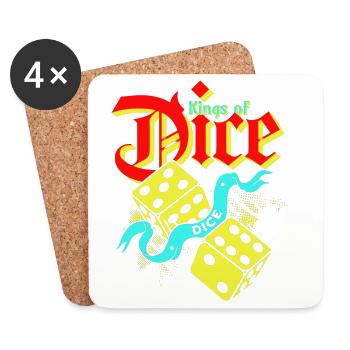 King of Dice Vintage Illustration - Coasters (set of 4) - white - Front