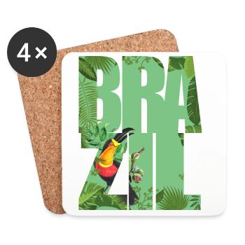 Brésil - Dessous de verre (lot de 4) - blanc - Devant