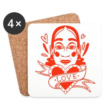 love portrait white - Untersetzer (4er-Set) - Weiß - Vorne