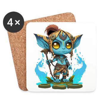 Avatar The Way of Water, cute character, navi - Coasters (set of 4) - white - Front