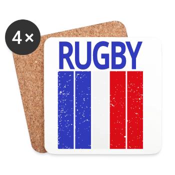 Rugby, Rugby-Fan, Rugbyspieler - Untersetzer (4er-Set) - Weiß - Vorne