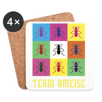 Team Ameise - Untersetzer (4er-Set) - Weiß - Vorne