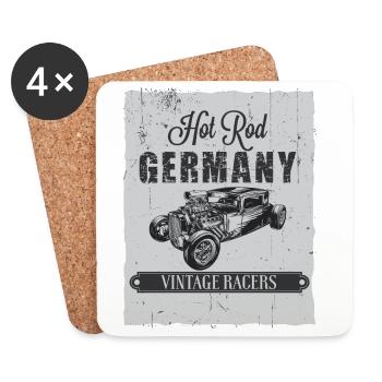 Hotrod Allemagne - Dessous de verre (lot de 4) - blanc - Devant