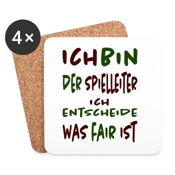Mein Spiel, meine Regeln - Spielleiter T-Shirt - Untersetzer (4er-Set) - Weiß - Vorne