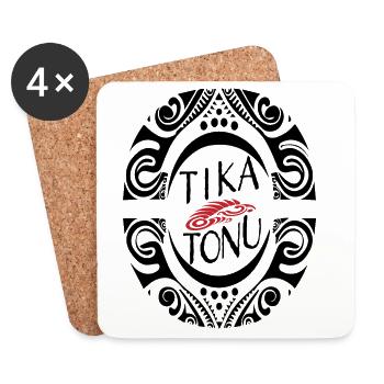 Tika Tonu Maori Design - Maori T-Shirt - Coasters (set of 4) - white - Front