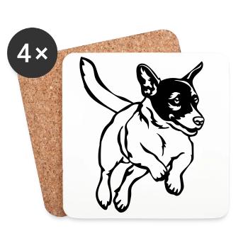 Jack Russell Terrier - Dessous de verre (lot de 4) - blanc - Devant