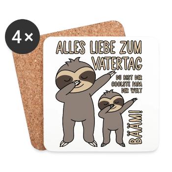 Alles Liebe zum Vatertag - Untersetzer (4er-Set) - Weiß - Vorne