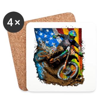 Moto X American Splash - Dessous de verre (lot de 4) - blanc - Devant
