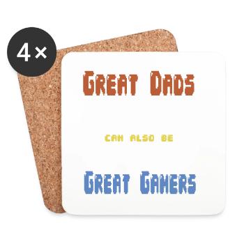 Gamerpapa Father's Day Gift - Coasters (set of 4) - white - Front