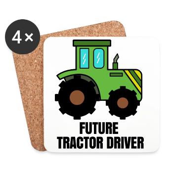 Déclaration du tracteur Biobauer pour véhicule à moteur - Dessous de verre (lot de 4) - blanc - Devant