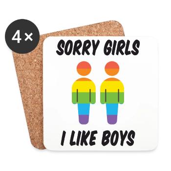 Désolé les filles j’aime les garçons - Dessous de verre (lot de 4) - blanc - Devant