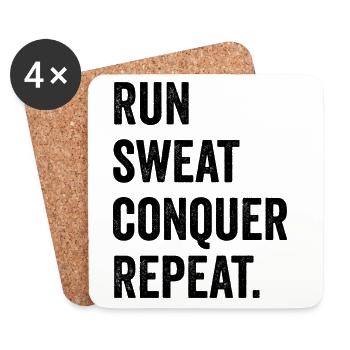 Courir. Sueur. Conquérir. Répéter. - Dessous de verre (lot de 4) - blanc - Devant