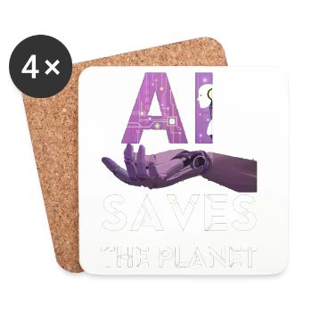 AI SAVE THE PLANET artificial intelligence - Coasters (set of 4) - white - Front