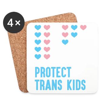 LGBT Pride Month - Protect Trans Kids - Coasters (set of 4) - white - Front
