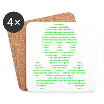 No Backup No Mercy IT Humor - Coasters (set of 4) - white - Front
