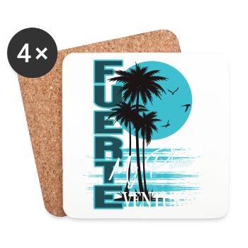 Fuerteventura Palm Sunset My Place Shirt - Coasters (set of 4) - white - Front