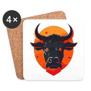 Bull Bull Buffalo - Coasters (set of 4) - white - Front