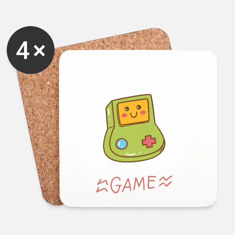 Kawaii Gaming - Süsser Spielspass! - Untersetzer (4er-Set) - Weiß