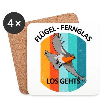 Vogelbeobachtung Vögel Beobachten Birding Vogel - Untersetzer (4er-Set) - Weiß - Vorne