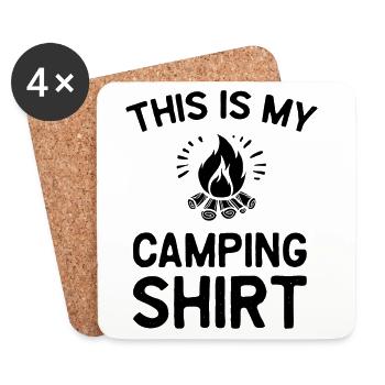 Ceci est ma chemise de camping - Dessous de verre (lot de 4) - blanc - Devant