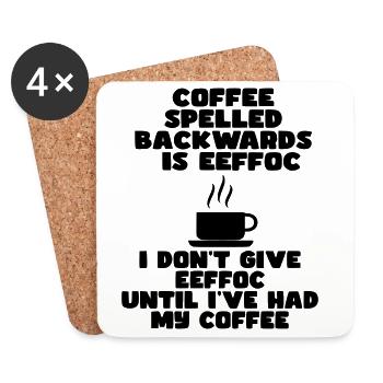 Coffee first before I start the day* - Coasters (set of 4) - white - Front