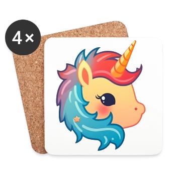 Niedliches Einhorn | Einhorn-Design | Illustration - Untersetzer (4er-Set) - Weiß - Vorne