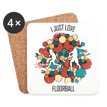 Floorball, Floorball, Hockey sur gazon, Hockey en salle - Dessous de verre (lot de 4) - blanc - Devant
