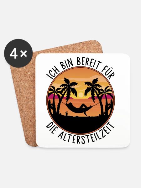 Ruhestand - Ich bin bereit für die Altersteilzeit - Untersetzer (4er-Set) - Weiß