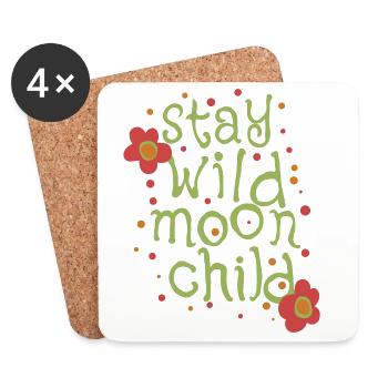 Stay wild moonchild - Untersetzer (4er-Set) - Weiß - Vorne